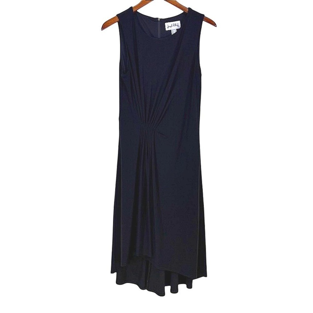 Joseph Ribkoff Sleeveless High Low Dress Womens XS-S Black Ruched Midi Wedding